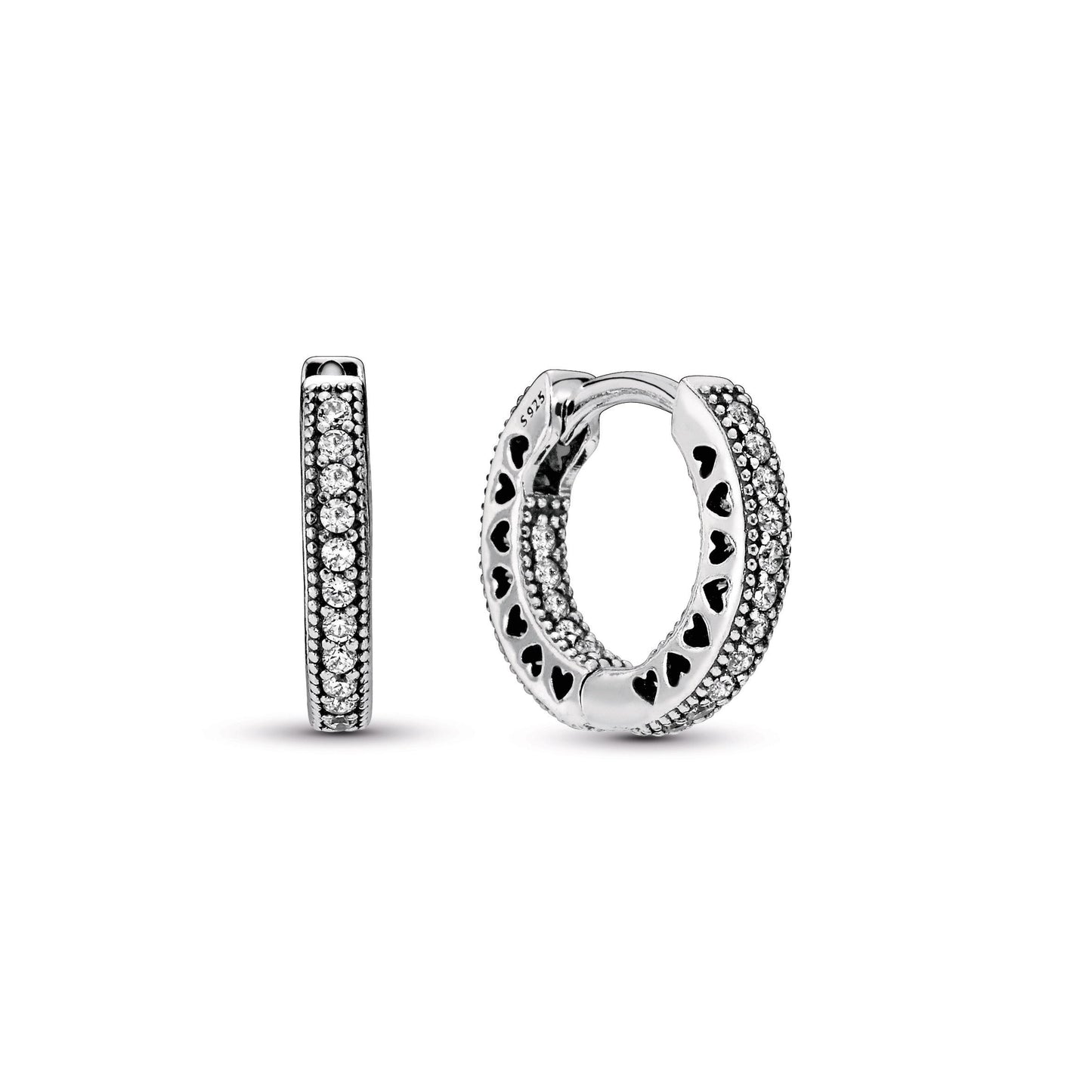 Pavé Heart Hoop Earrings Popular Style Premium Collection