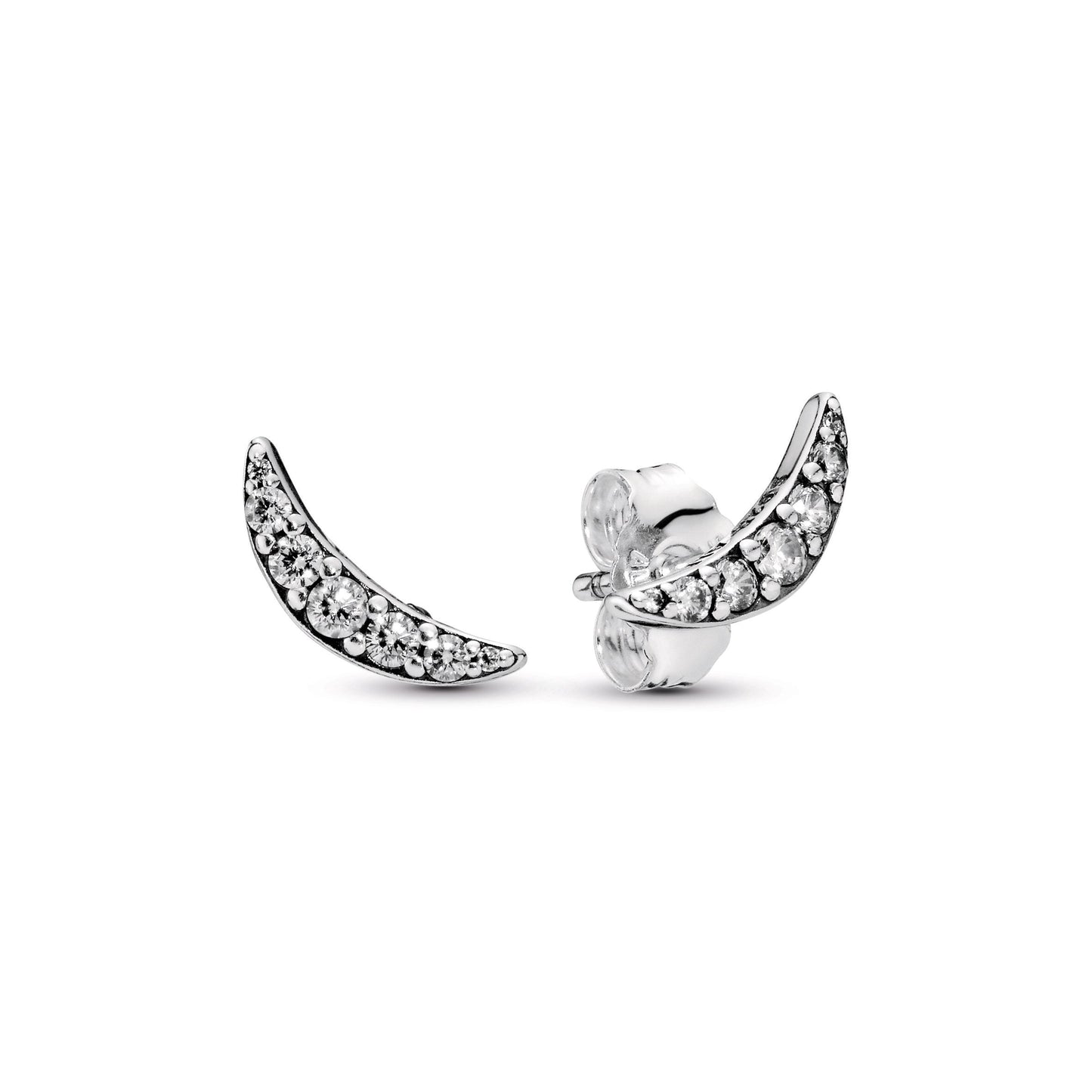 Sparkling Crescent Moon Stud Earrings Popular Style Premium Collection