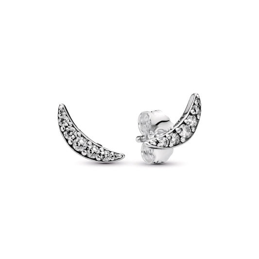 Sparkling Crescent Moon Stud Earrings Popular Style Premium Collection