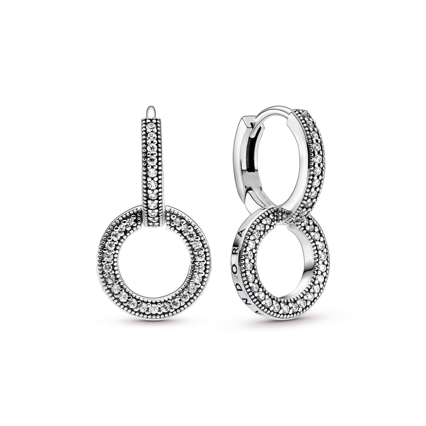 Sparkling Double Hoop Earrings Popular Style Premium Collection