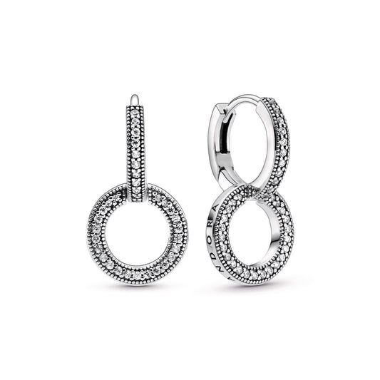 Sparkling Double Hoop Earrings Popular Style Premium Collection