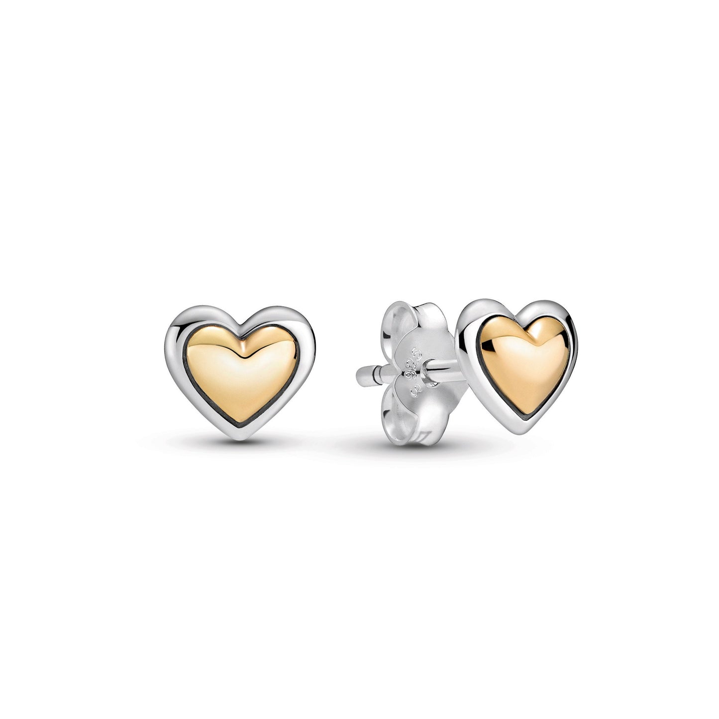 Domed Golden Heart Stud Earrings Popular Style Premium Collection