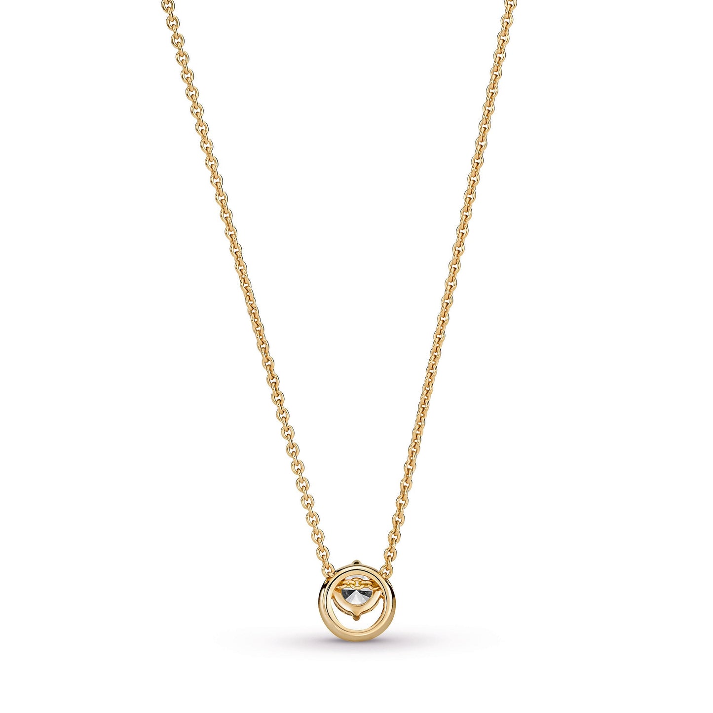 Sparkling Round Halo Pendant Collier Necklace Premium Fashion Jewelry Gift Collection