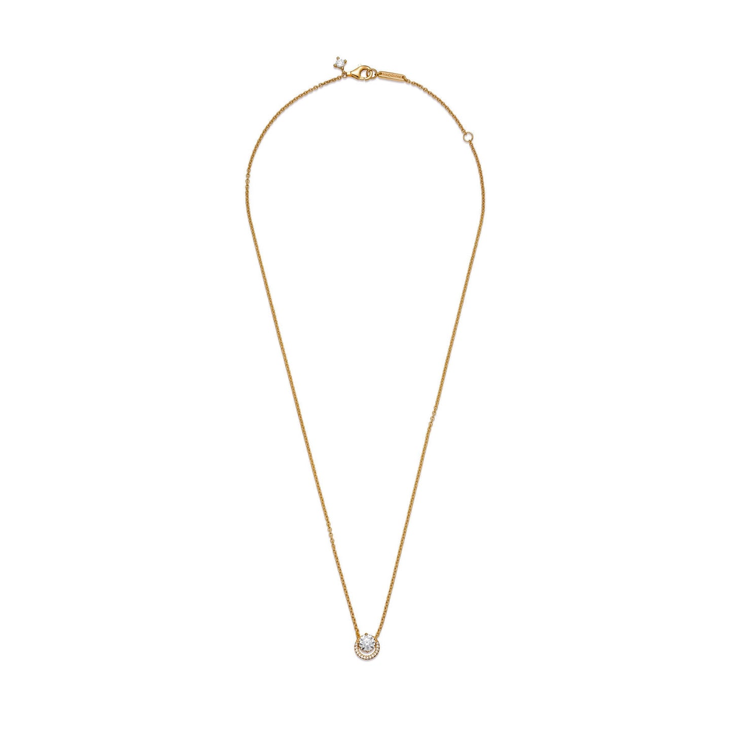 Sparkling Round Halo Pendant Collier Necklace Premium Fashion Jewelry Gift Collection
