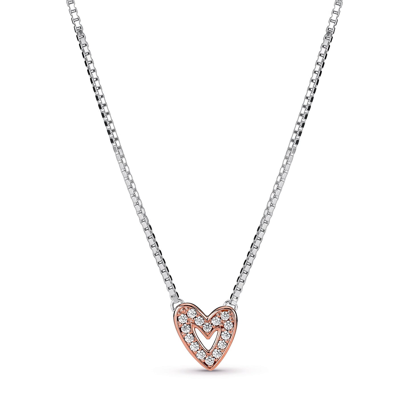 Sparkling Freehand Heart Necklace Premium Fashion Jewelry Gift Collection