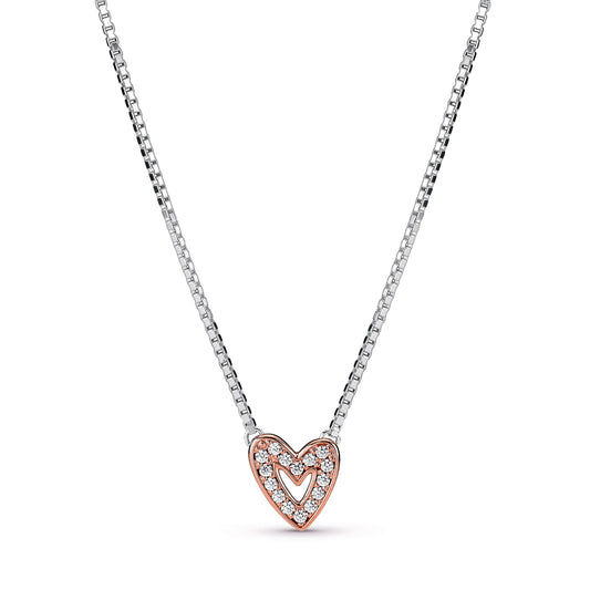 Sparkling Freehand Heart Necklace Premium Fashion Jewelry Gift Collection