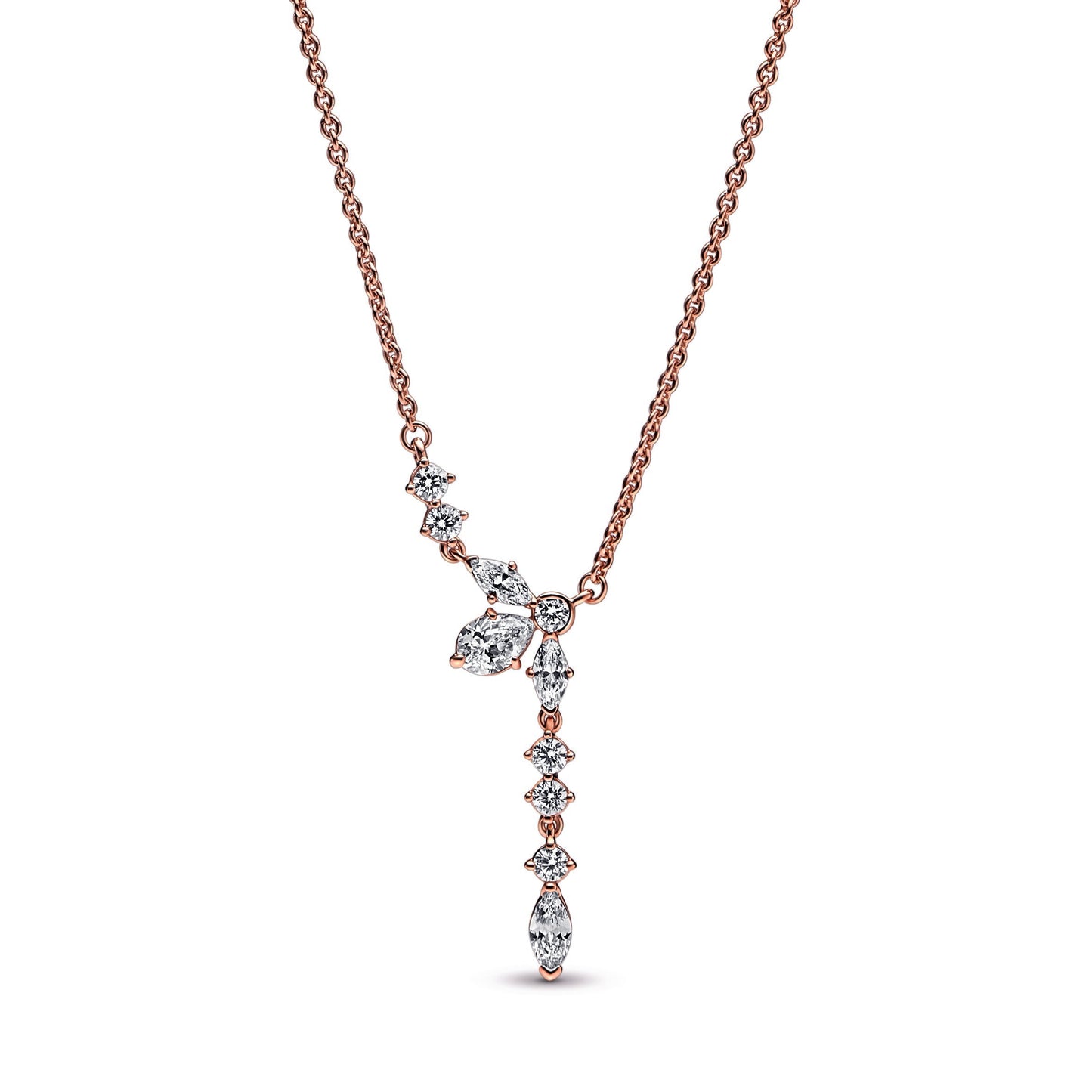 Sparkling Herbarium Cluster Drop Collier Necklace Premium Fashion Jewelry Gift Collection