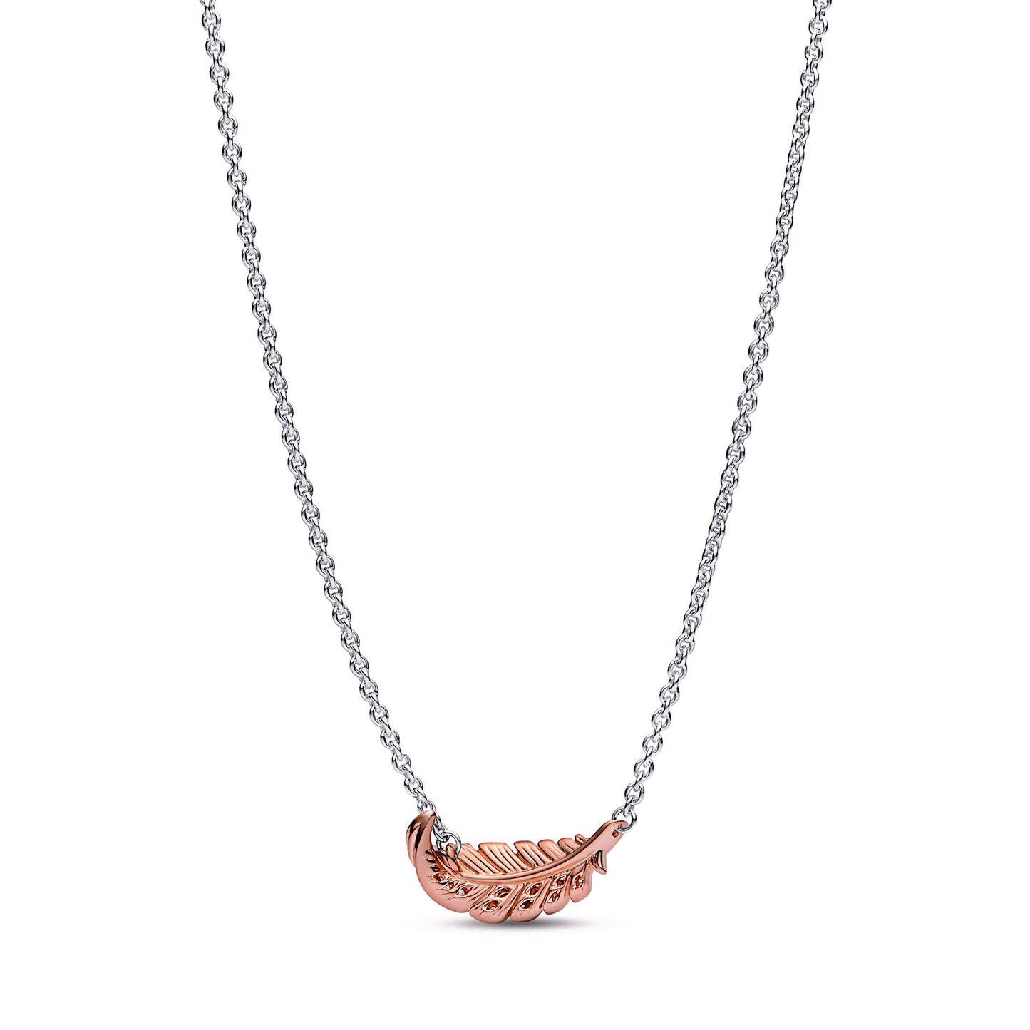 Two-Tone Floating Curved Feather Collier Necklace Premium Fashion Jewelry Gift Collection