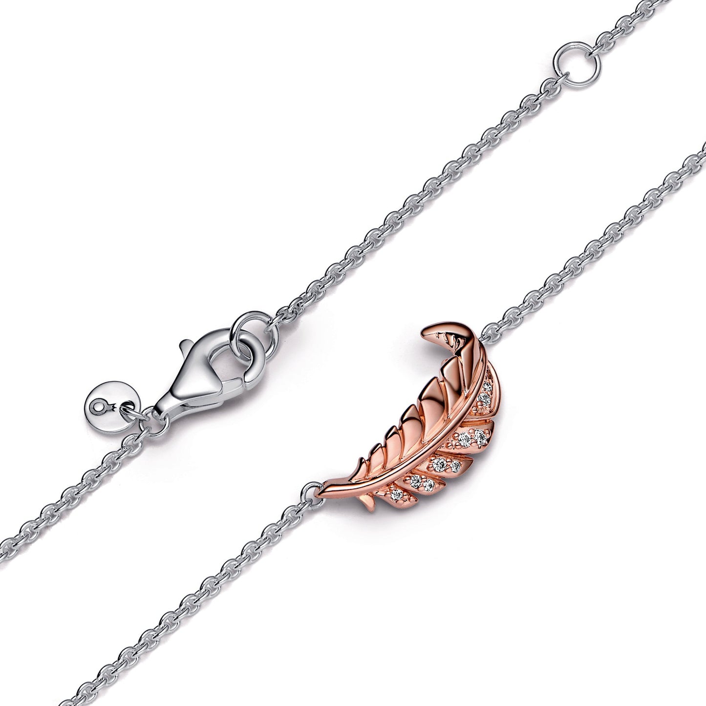 Two-Tone Floating Curved Feather Collier Necklace Premium Fashion Jewelry Gift Collection
