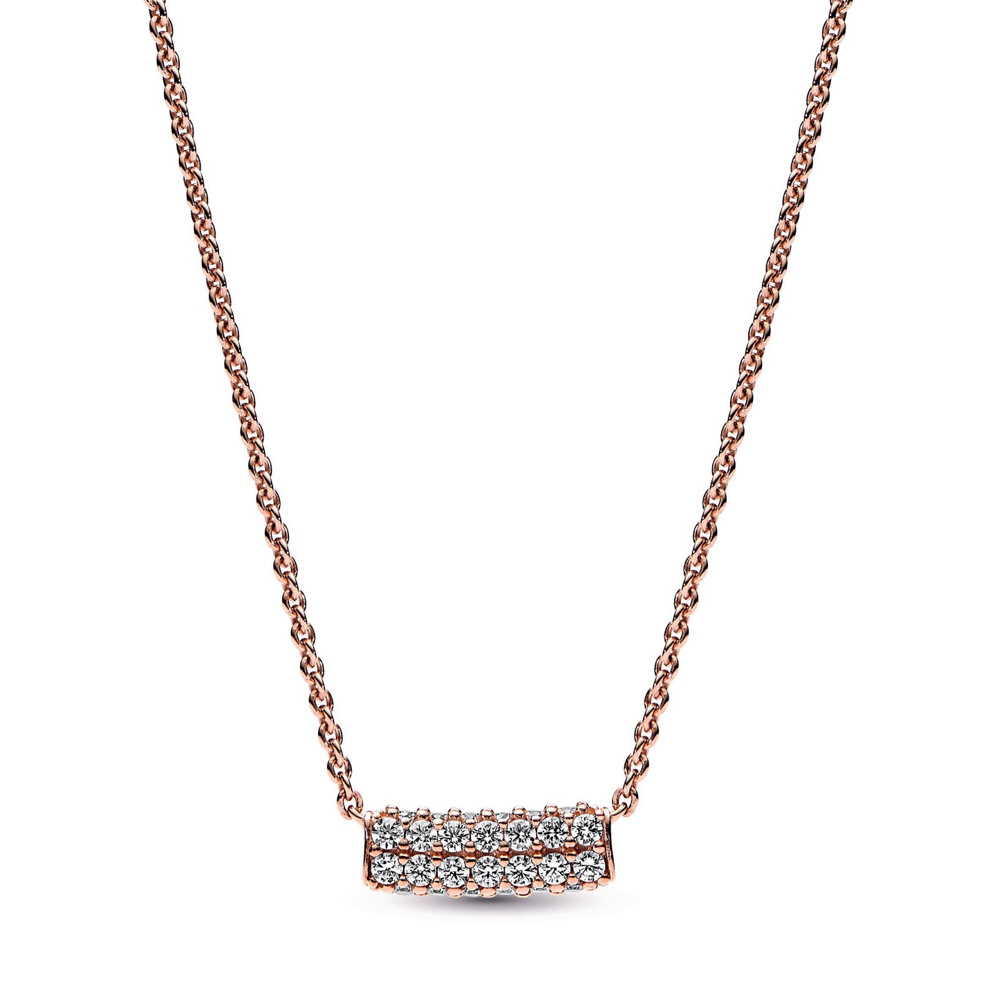 Pandora Timeless Pavé Double-row Bar Collier Necklace Premium Fashion Jewelry Gift Collection