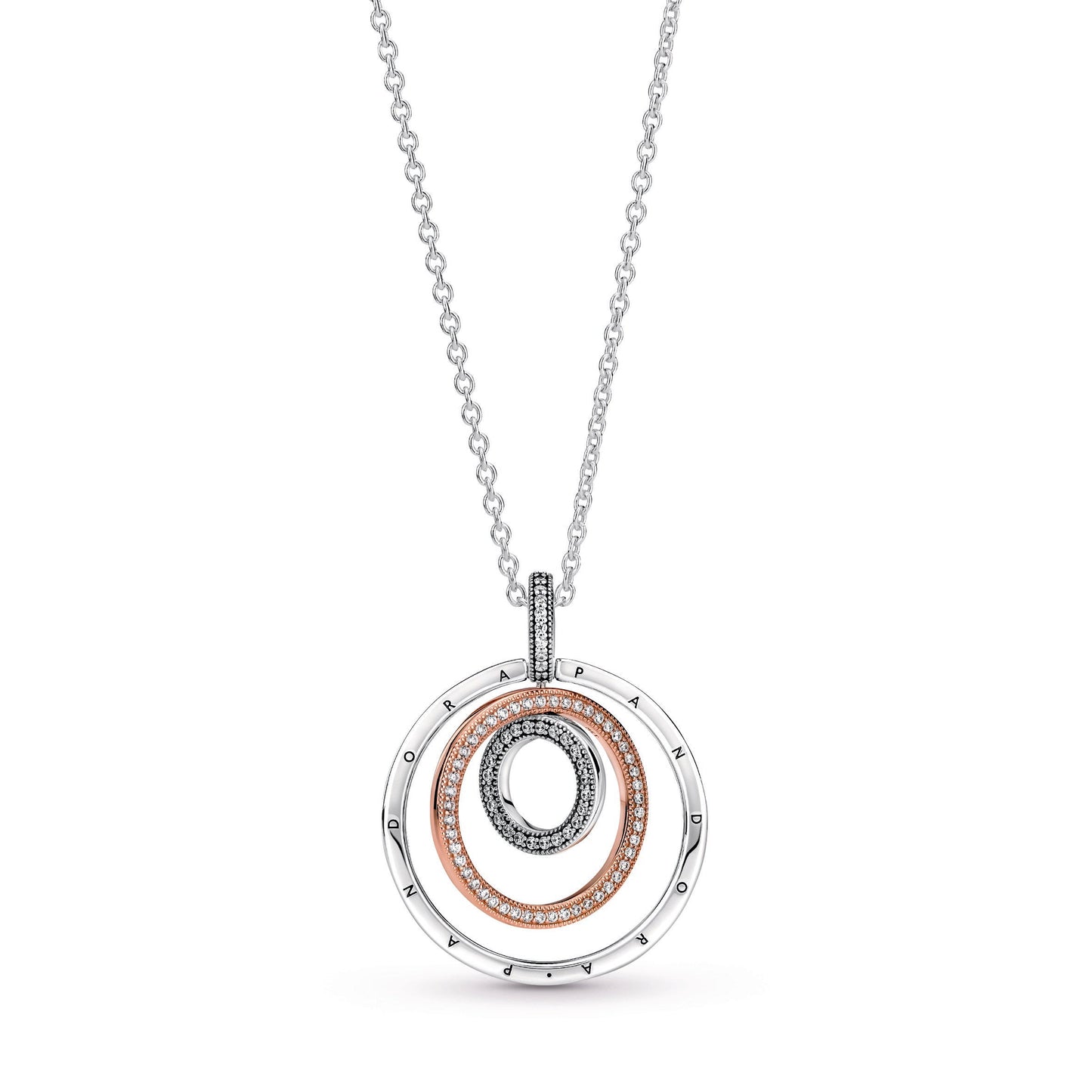 Two-tone Circles Pendant & Necklace Premium Fashion Jewelry Gift Collection