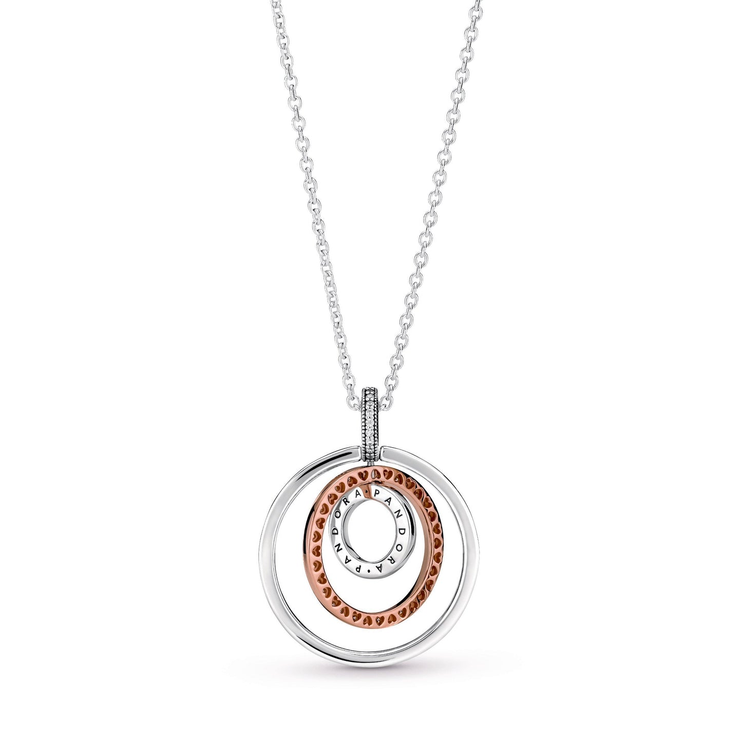 Two-tone Circles Pendant & Necklace Premium Fashion Jewelry Gift Collection