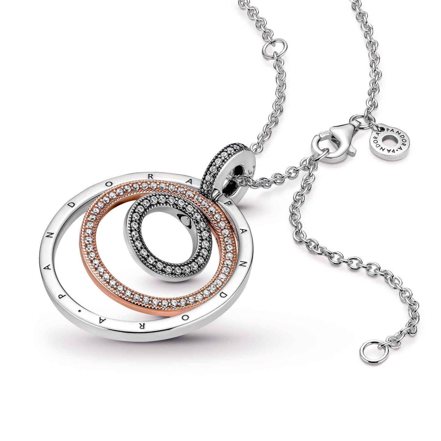 Two-tone Circles Pendant & Necklace Premium Fashion Jewelry Gift Collection