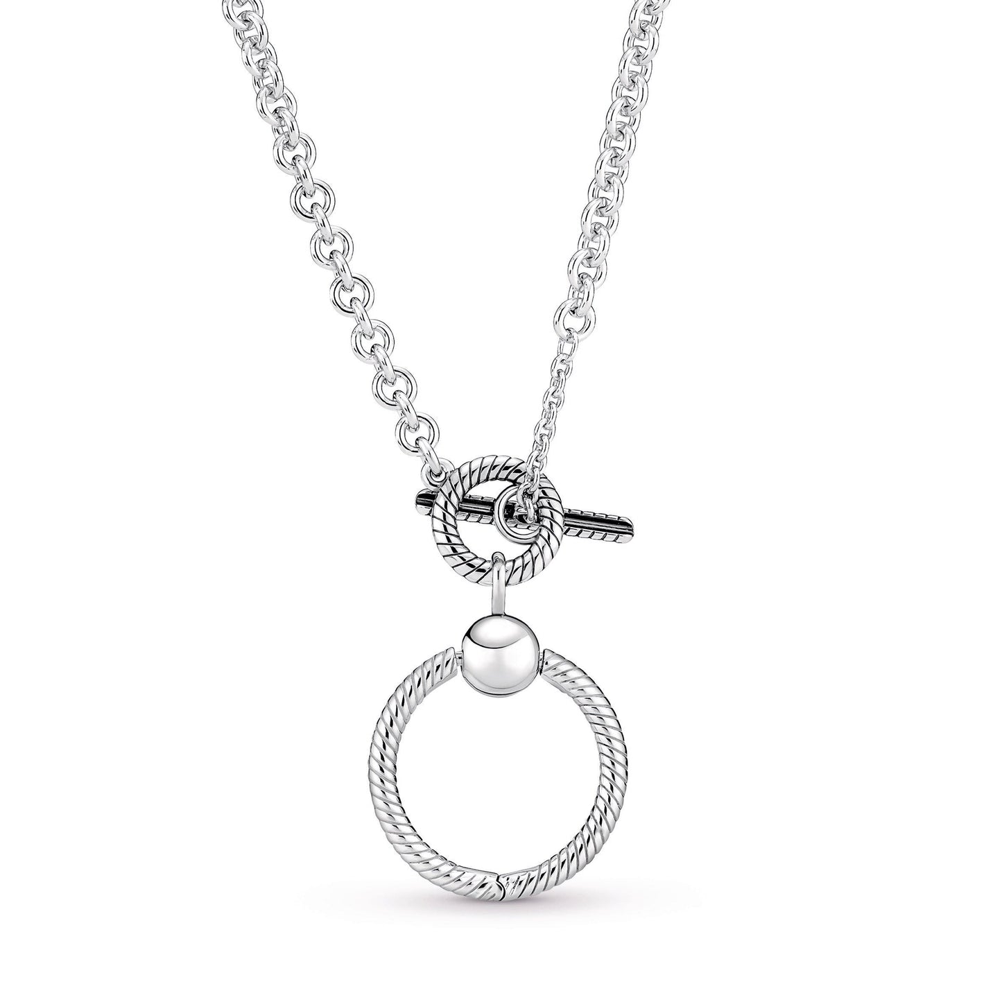 Pandora Moments O Pendant T-bar Necklace Premium Fashion Jewelry Gift Collection