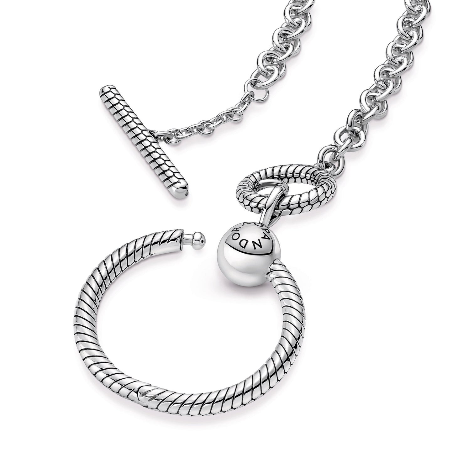 Pandora Moments O Pendant T-bar Necklace Premium Fashion Jewelry Gift Collection