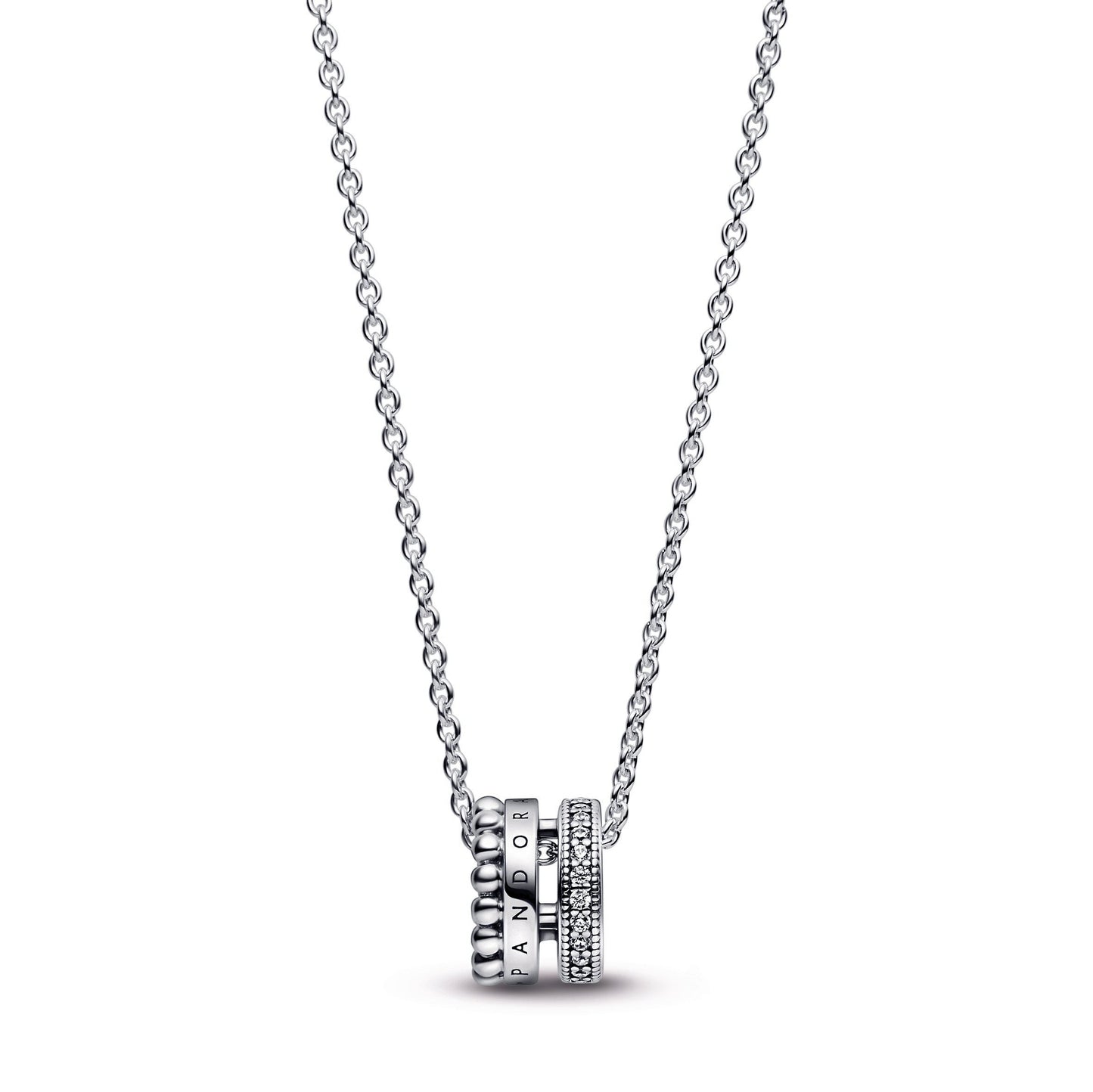 Pandora Signature Logo Pavé & Beads Pendant & Necklace Premium Fashion Jewelry Gift Collection
