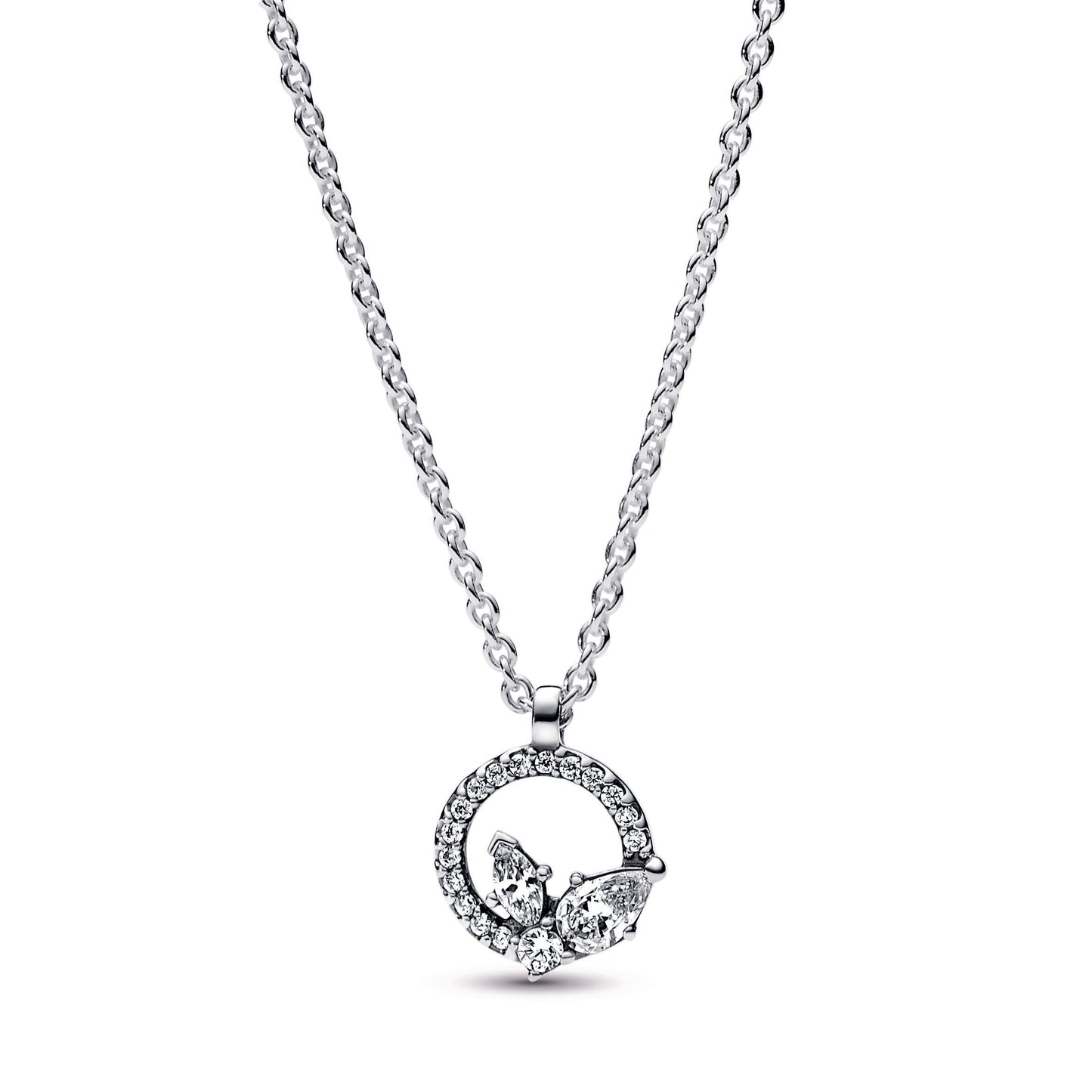 Sparkling Herbarium Circle & Cluster Pendant Necklace Premium Fashion Jewelry Gift Collection