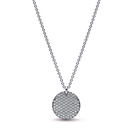 Pandora Timeless Pavé Round Pendant Necklace Premium Fashion Jewelry Gift Collection