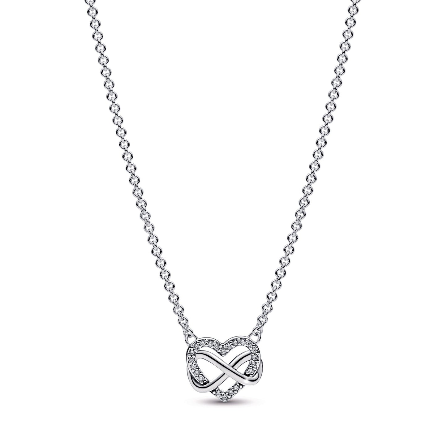 Sparkling Infinity Heart Collier Necklace Premium Fashion Jewelry Gift Collection