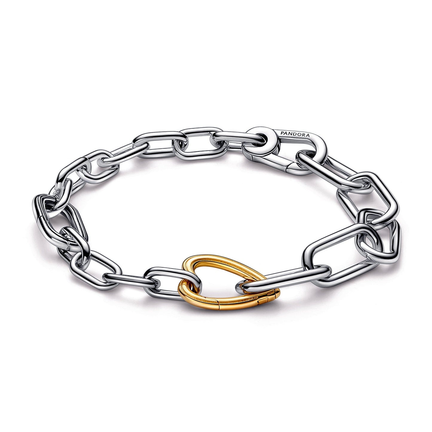 Pandora ME Two-tone Heart Link Chain Bracelet Premium Fashion Jewelry Gift Collection