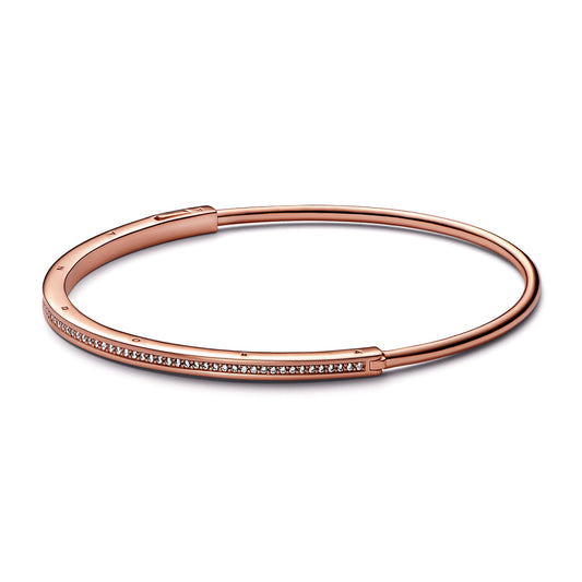 Pandora Signature I-D Pavé Bangle Premium Fashion Jewelry Gift Collection