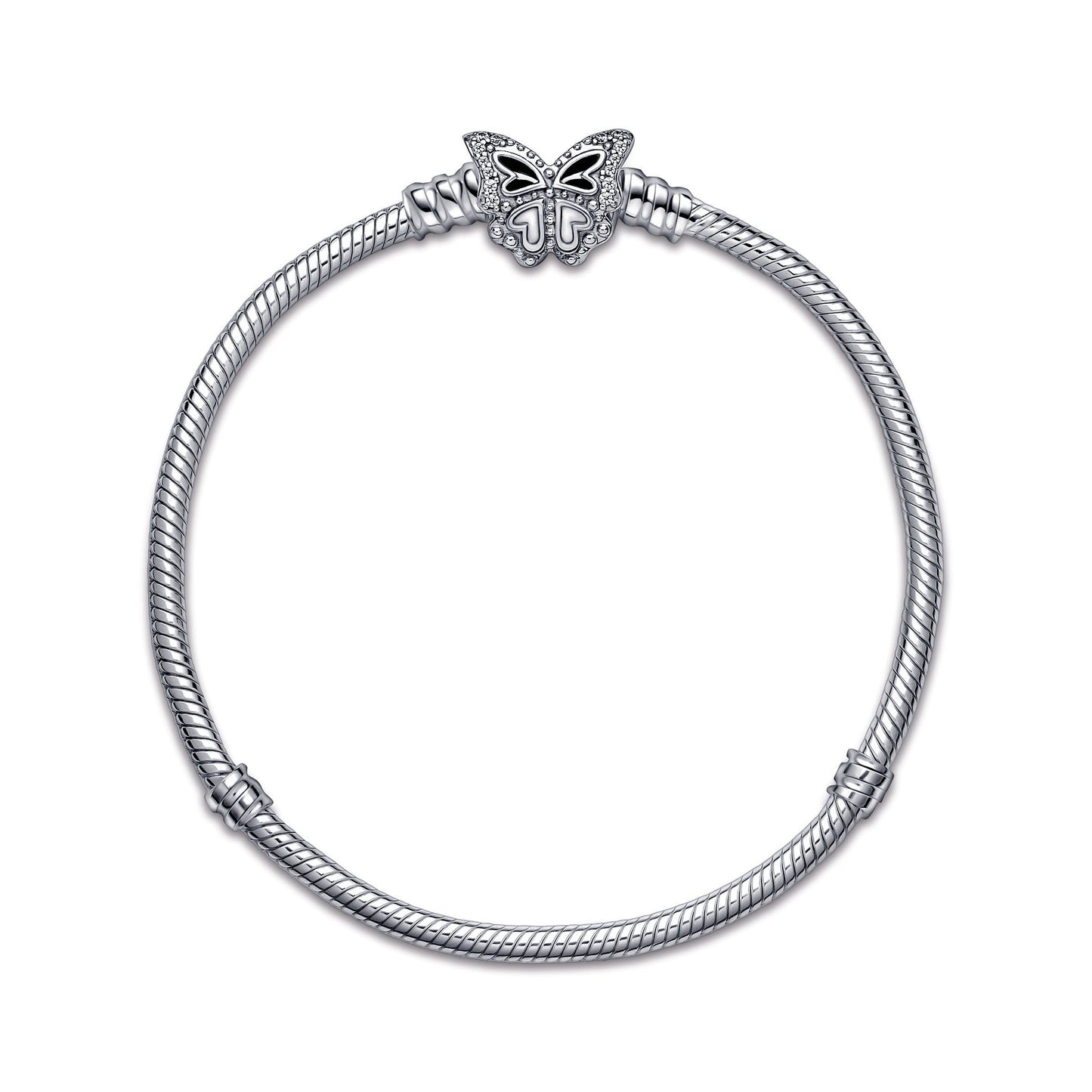 Pandora Moments Butterfly Clasp Snake Chain Bracelet Premium Fashion Jewelry Gift Collection