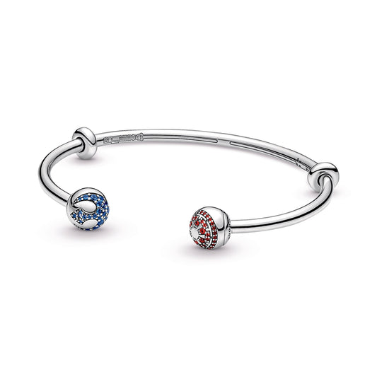 Pandora Moments Star Wars™ Light & Dark Side Logo Open Bangle Premium Fashion Jewelry Gift Collection