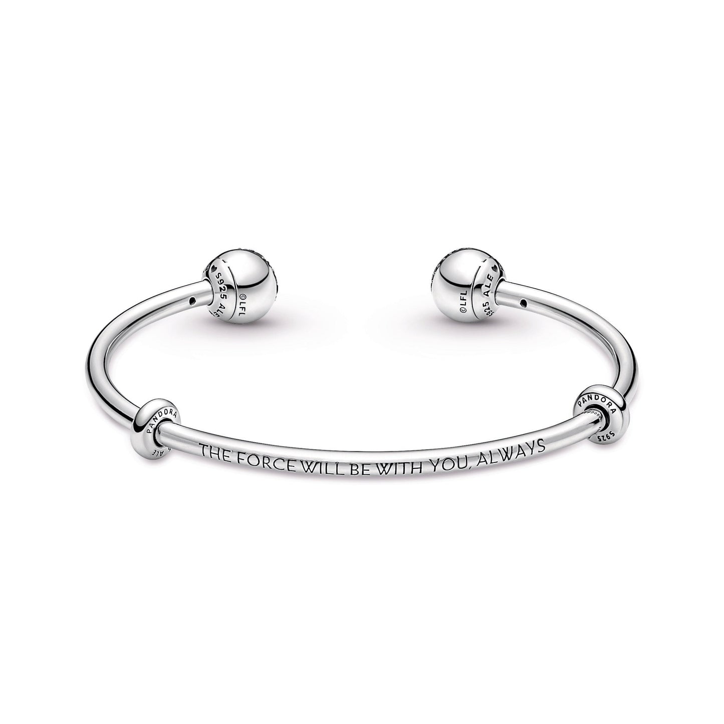Pandora Moments Star Wars™ Light & Dark Side Logo Open Bangle Premium Fashion Jewelry Gift Collection