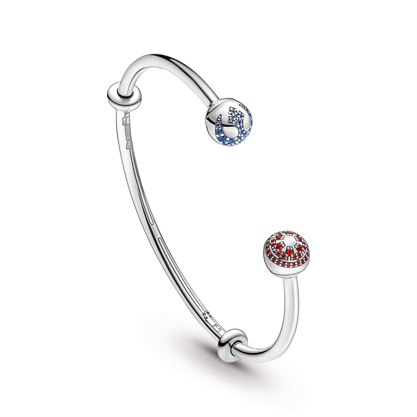 Pandora Moments Star Wars™ Light & Dark Side Logo Open Bangle Premium Fashion Jewelry Gift Collection