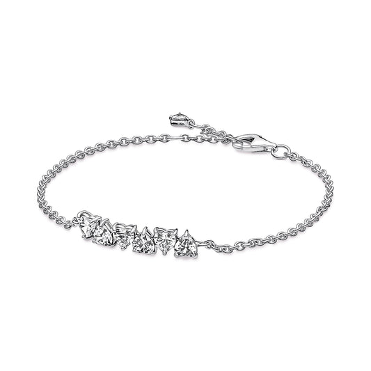 Sparkling Endless Hearts Chain Bracelet Premium Fashion Jewelry Gift Collection