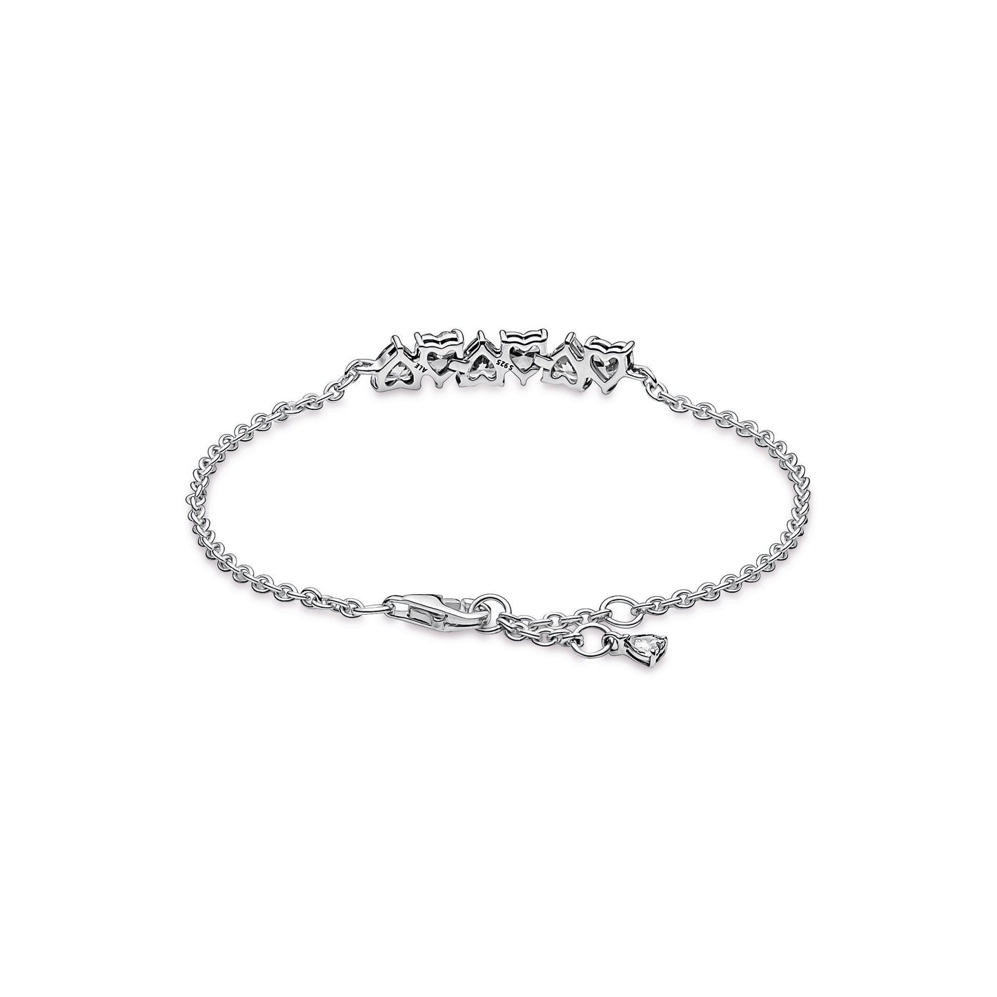 Sparkling Endless Hearts Chain Bracelet Premium Fashion Jewelry Gift Collection
