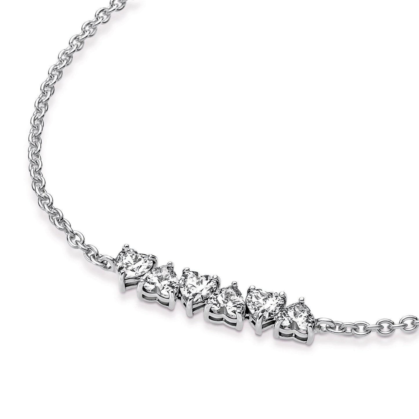 Sparkling Endless Hearts Chain Bracelet Premium Fashion Jewelry Gift Collection