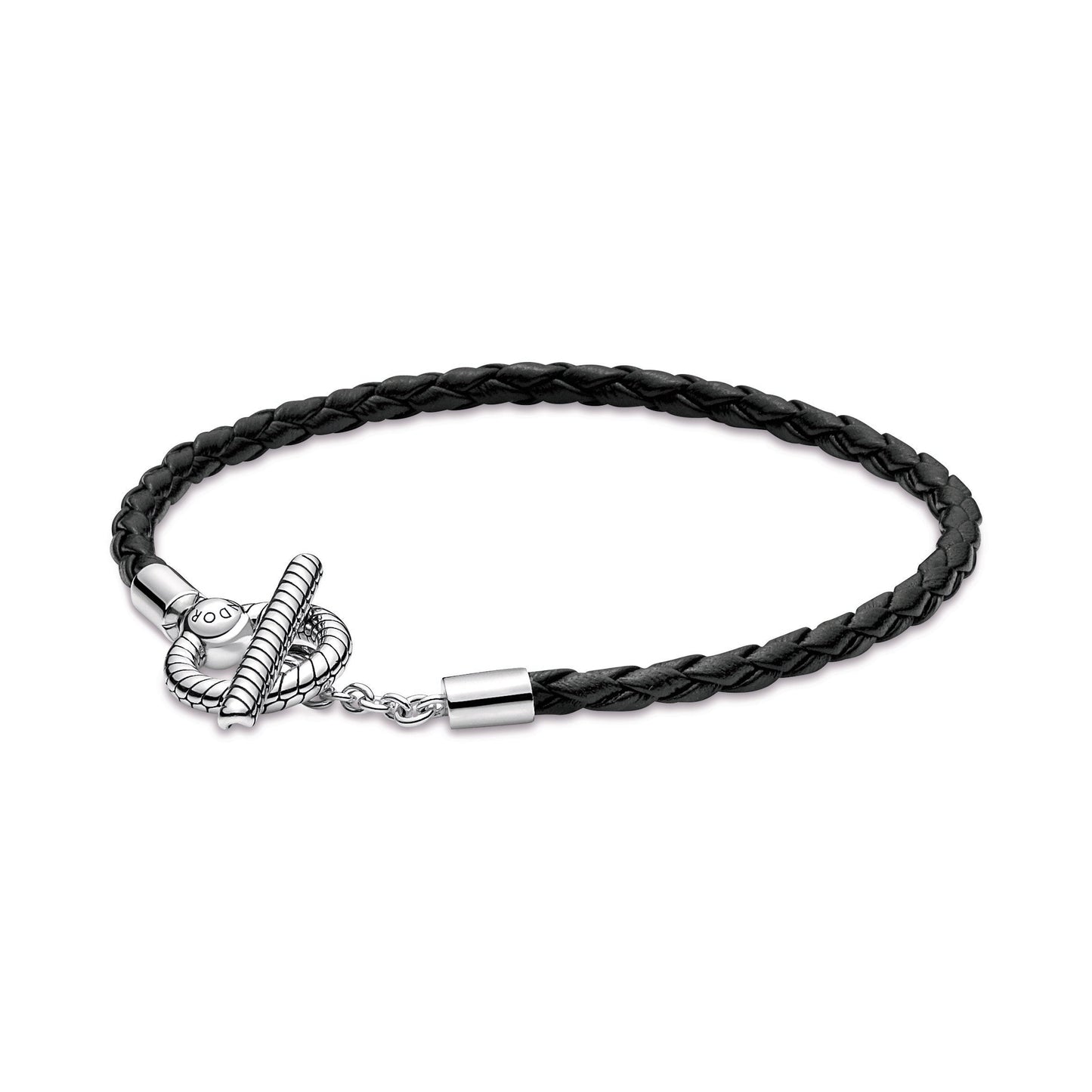 Pandora Moments Braided Leather T-bar Bracelet Premium Fashion Jewelry Gift Collection