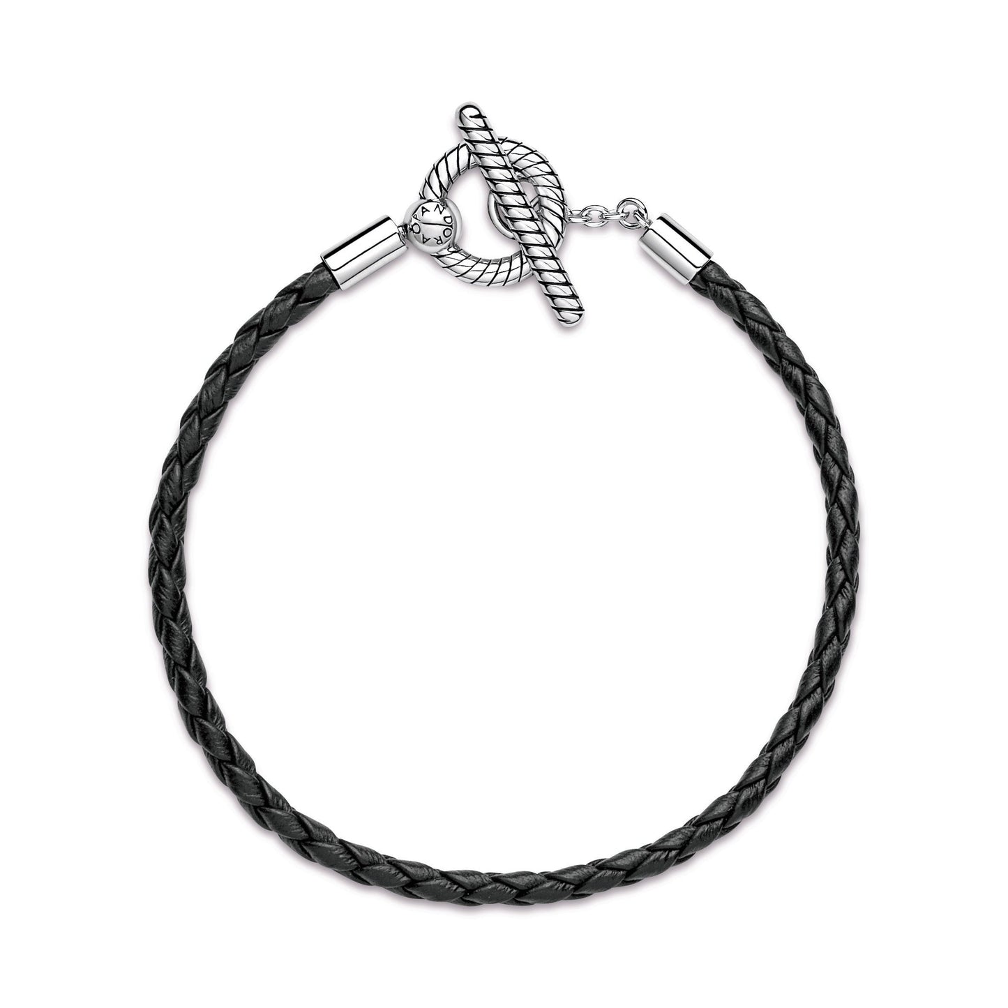 Pandora Moments Braided Leather T-bar Bracelet Premium Fashion Jewelry Gift Collection