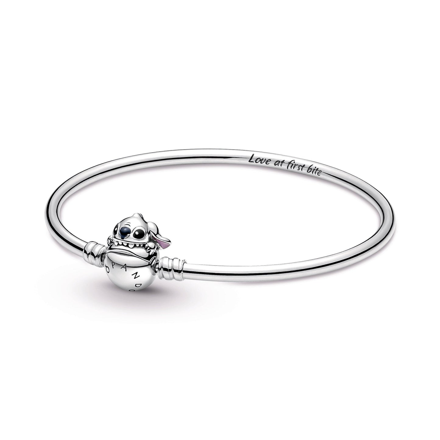 Pandora Moments Disney Stitch Biting Clasp Bangle Premium Fashion Jewelry Gift Collection