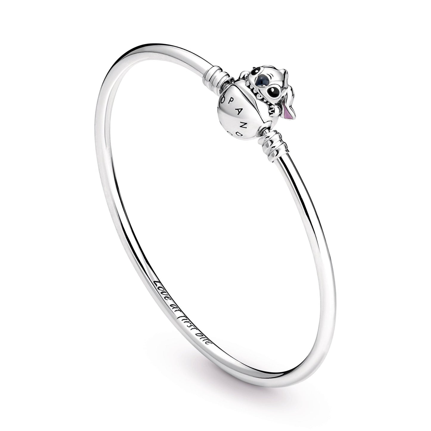 Pandora Moments Disney Stitch Biting Clasp Bangle Premium Fashion Jewelry Gift Collection