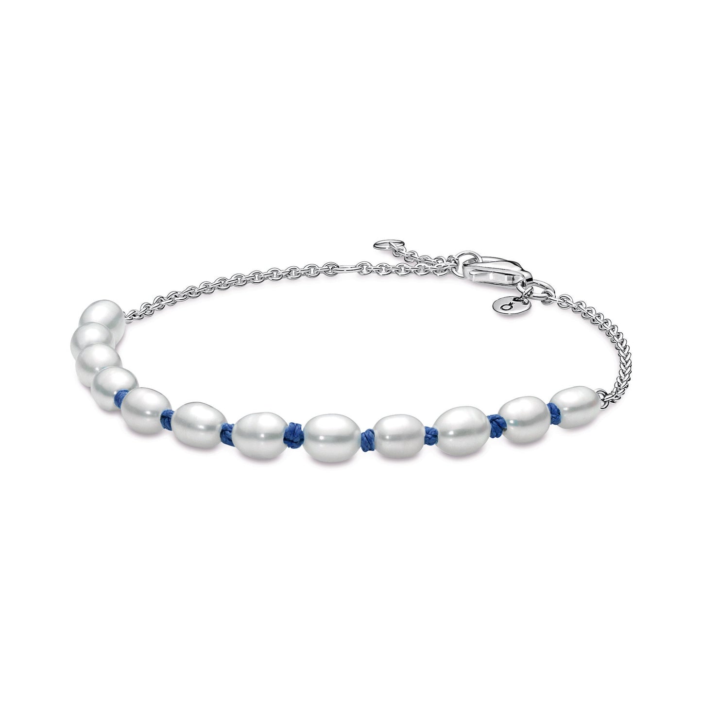 Freshwater Cultured Pearl Blue Cord Chain Bracelet Premium Fashion Jewelry Gift Collection