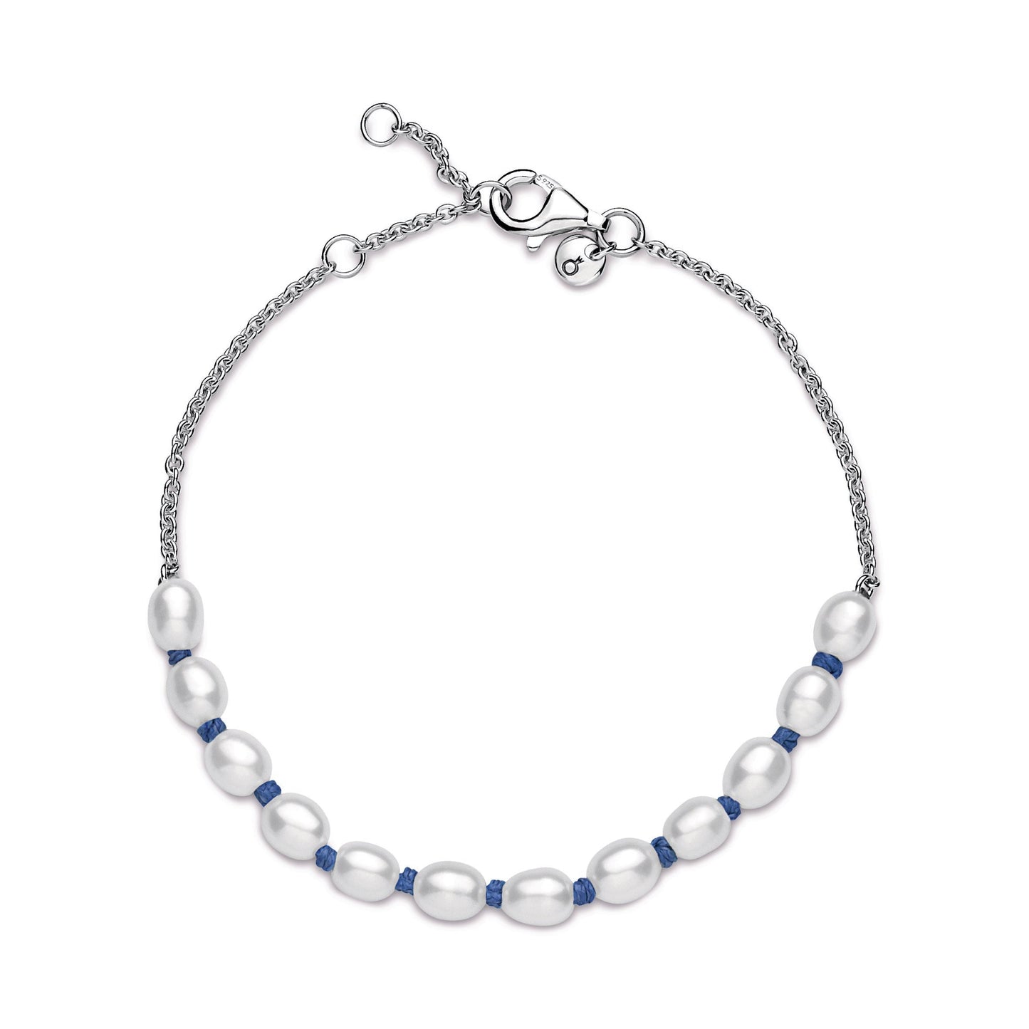 Freshwater Cultured Pearl Blue Cord Chain Bracelet Premium Fashion Jewelry Gift Collection