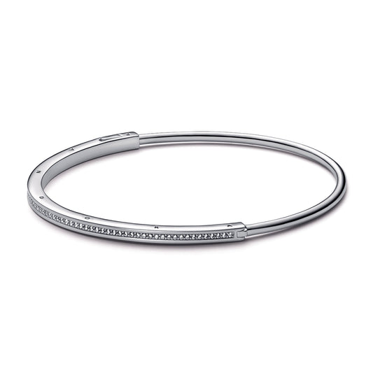 Pandora Signature I-D Pavé Bangle Premium Fashion Jewelry Gift Collection