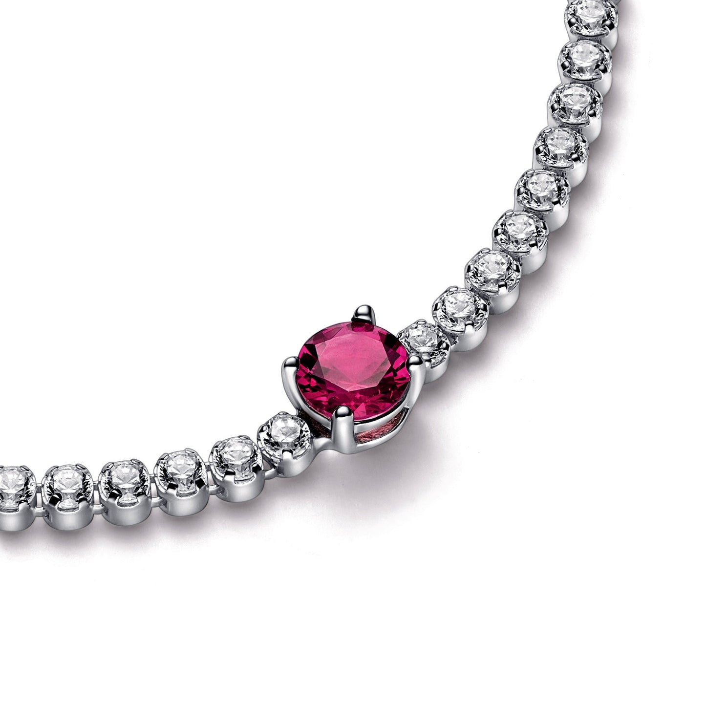 Red Sparkling Round Pavé Tennis Bracelet Premium Fashion Jewelry Gift Collection