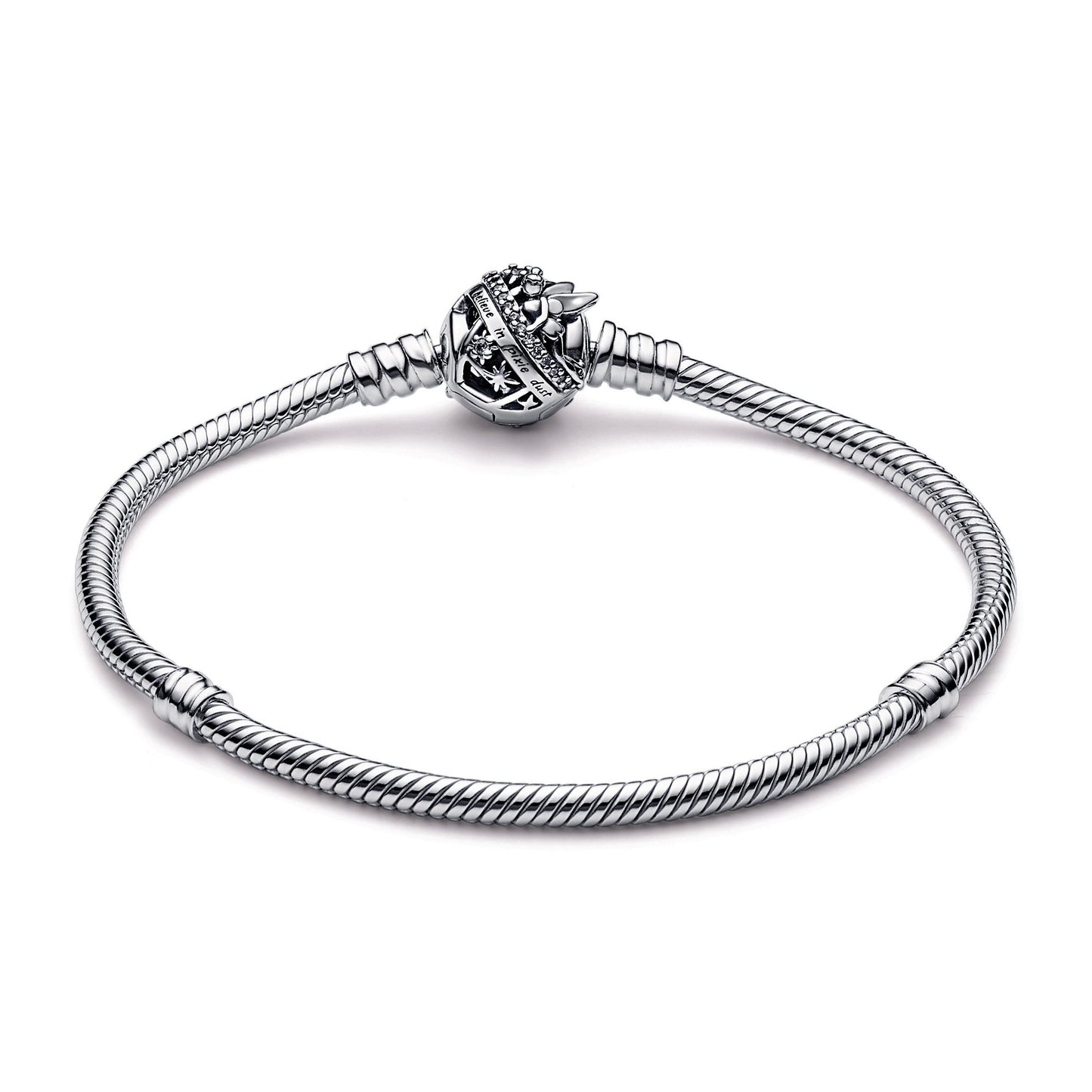 Disney Tinker Bell Clasp Moments Snake Chain Bracelet Premium Fashion Jewelry Gift Collection