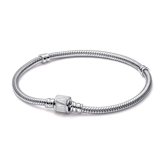 Pandora Moments Marvel Logo Clasp Snake Chain Bracelet Premium Fashion Jewelry Gift Collection