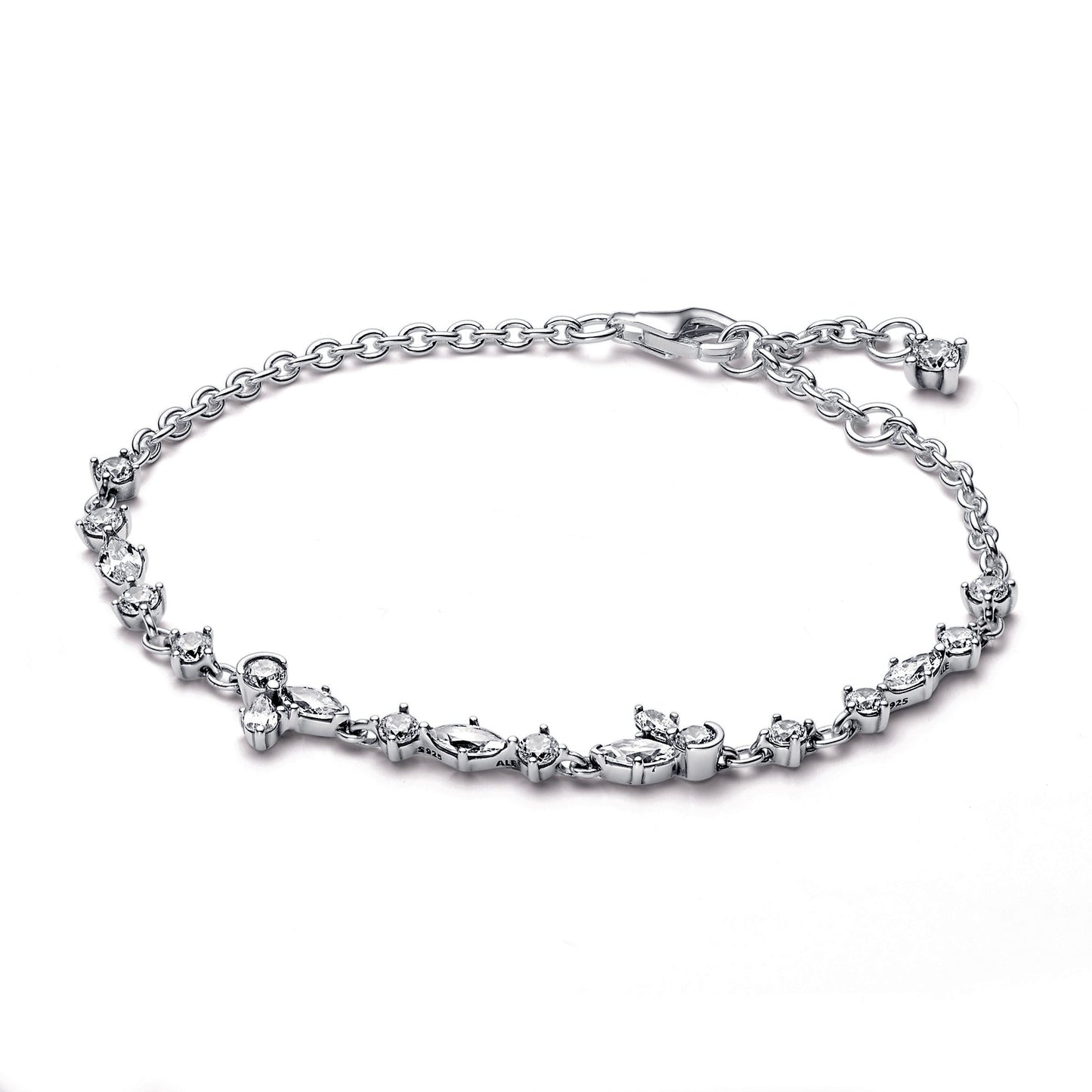 Sparkling Herbarium Cluster Chain Bracelet Premium Fashion Jewelry Gift Collection