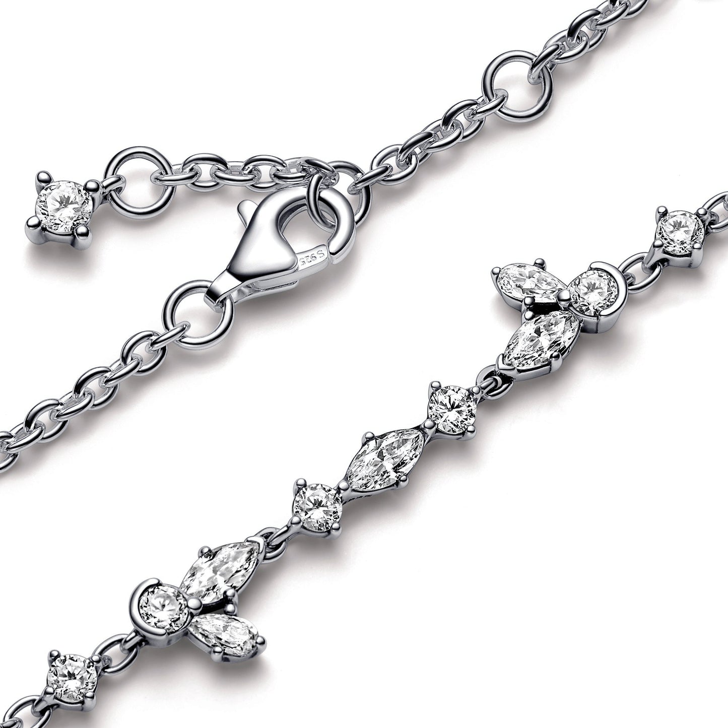 Sparkling Herbarium Cluster Chain Bracelet Premium Fashion Jewelry Gift Collection