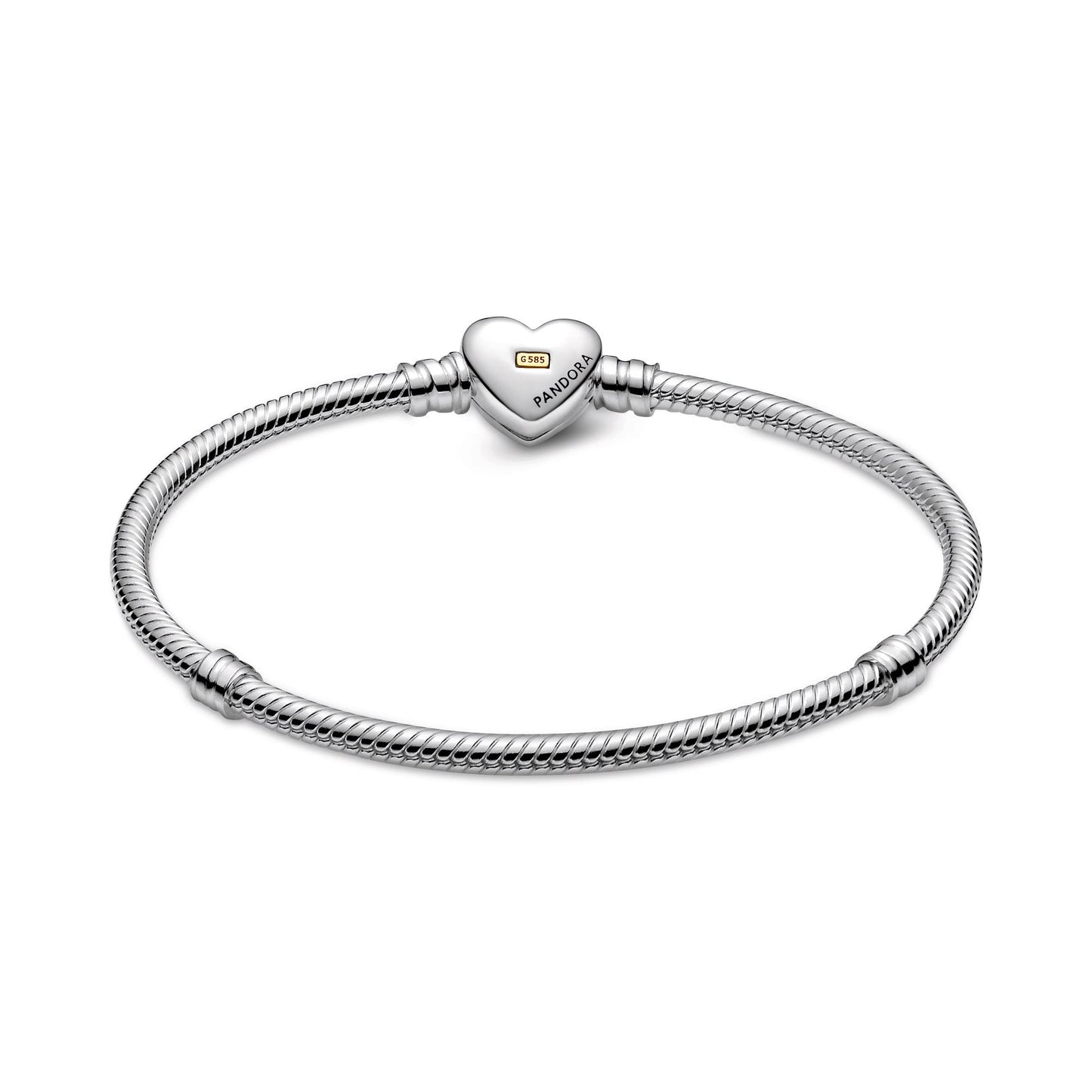 Domed Golden Heart Clasp Snake Chain Bracelet Premium Fashion Jewelry Gift Collection