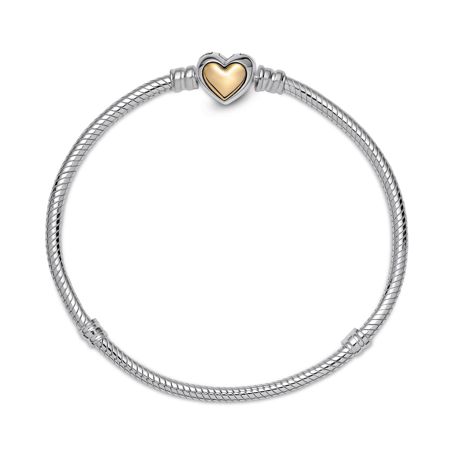 Domed Golden Heart Clasp Snake Chain Bracelet Premium Fashion Jewelry Gift Collection