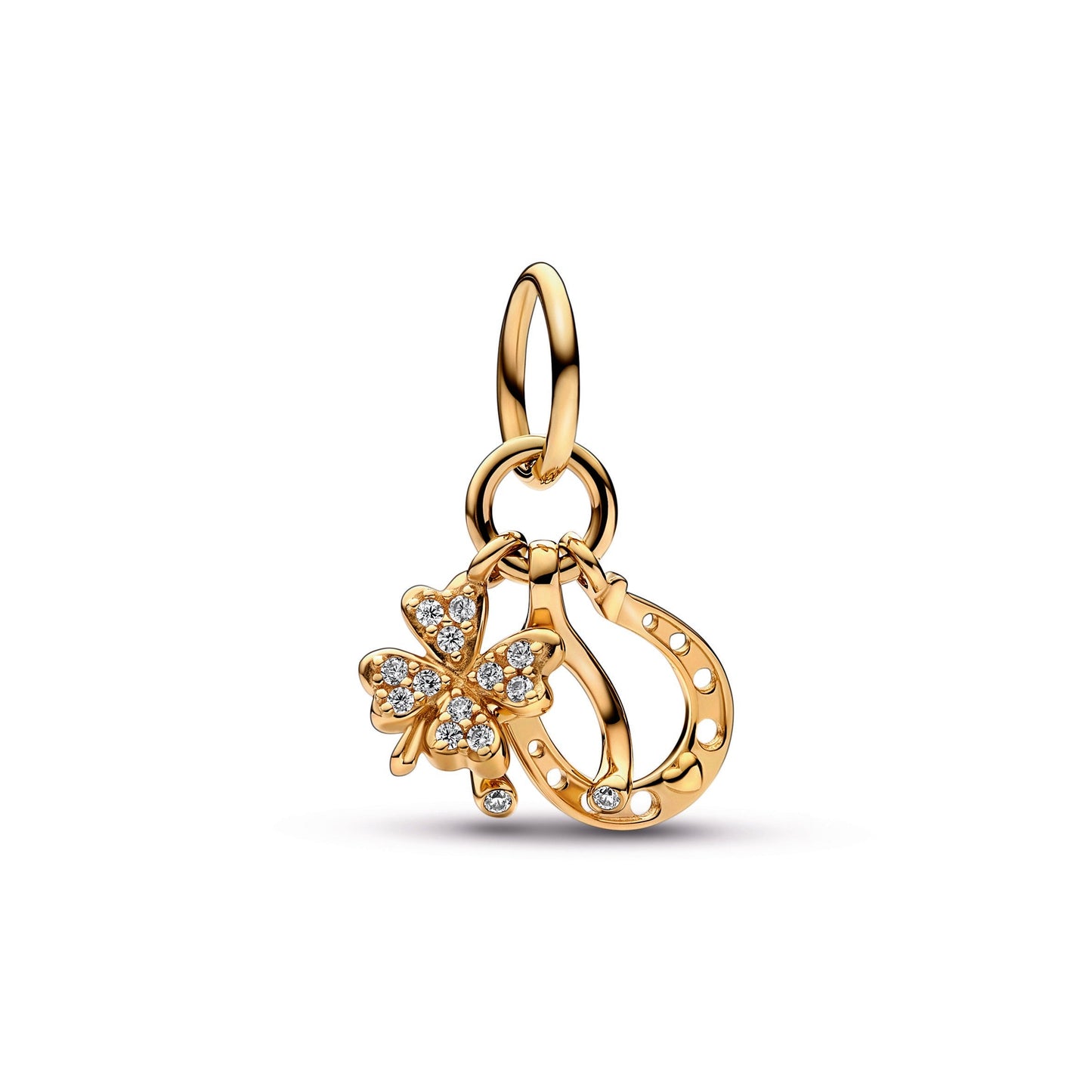 Lucky Clover, Wishbone & Horseshoe Dangle Charm Premium Fashion Jewelry Gift Collection
