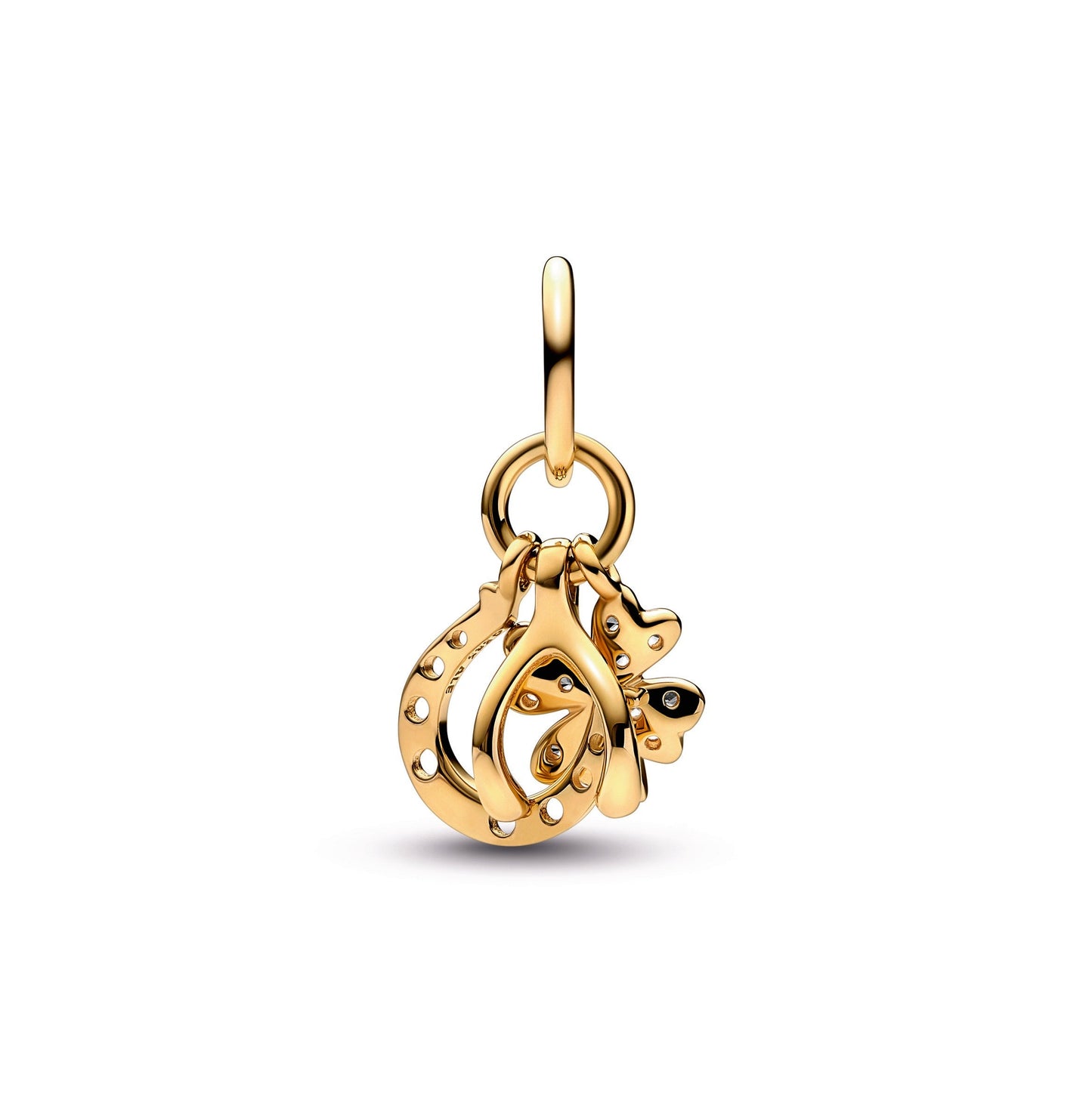Lucky Clover, Wishbone & Horseshoe Dangle Charm Premium Fashion Jewelry Gift Collection