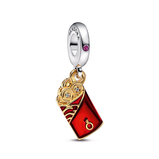 Two-tone Red Envelope Dangle Charm Premium Fashion Jewelry Gift Collection