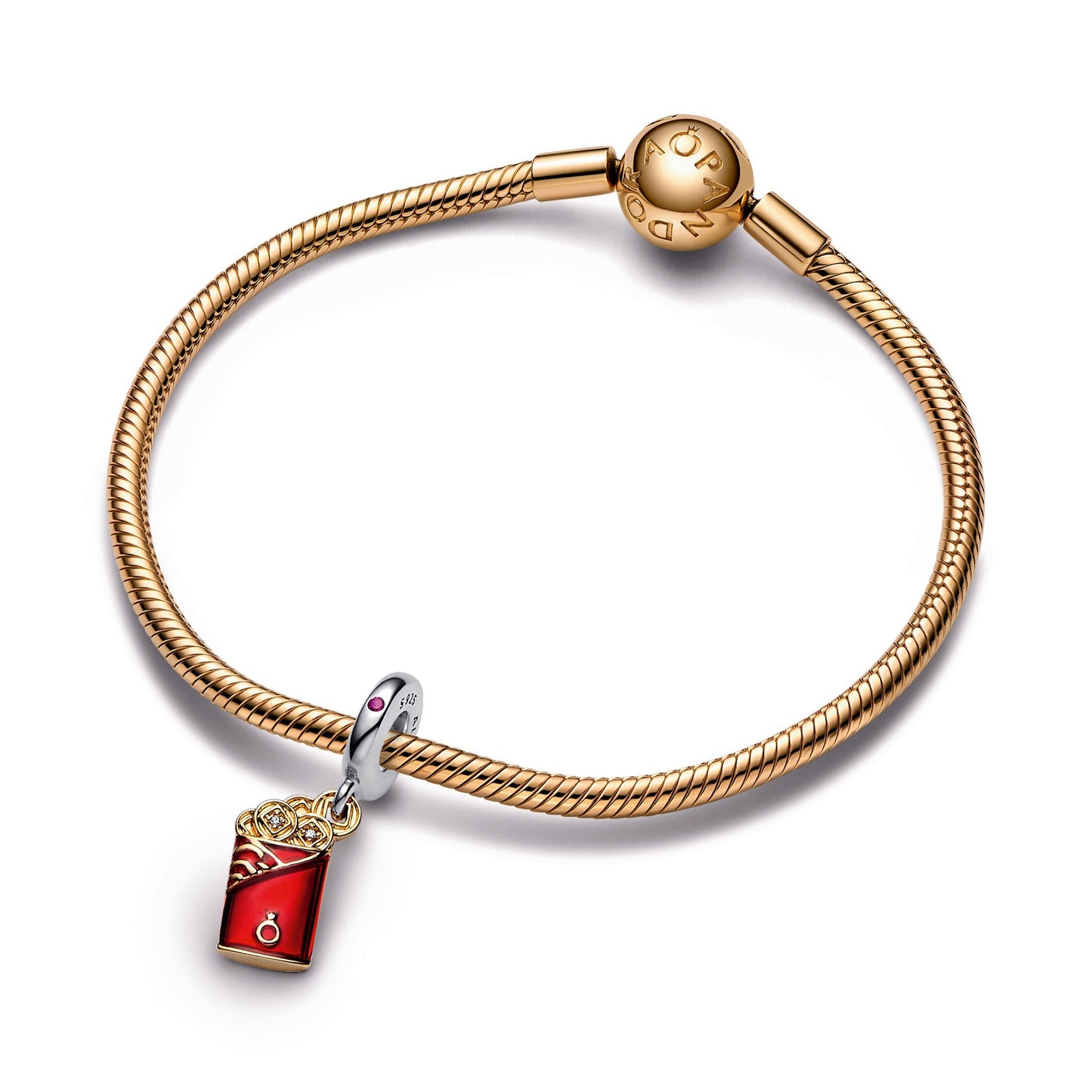 Two-tone Red Envelope Dangle Charm Premium Fashion Jewelry Gift Collection